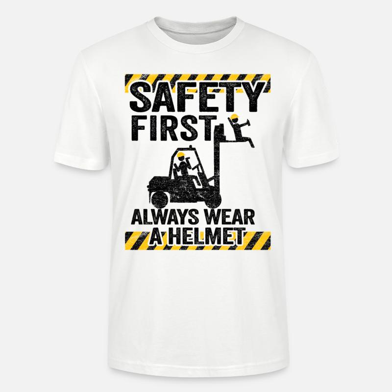 Lustig Gabelstapler Geschenk Staplerfahrer Lager - Stanley/Stella Unisex Bio-T-Shirt CRAFTER - Weiß