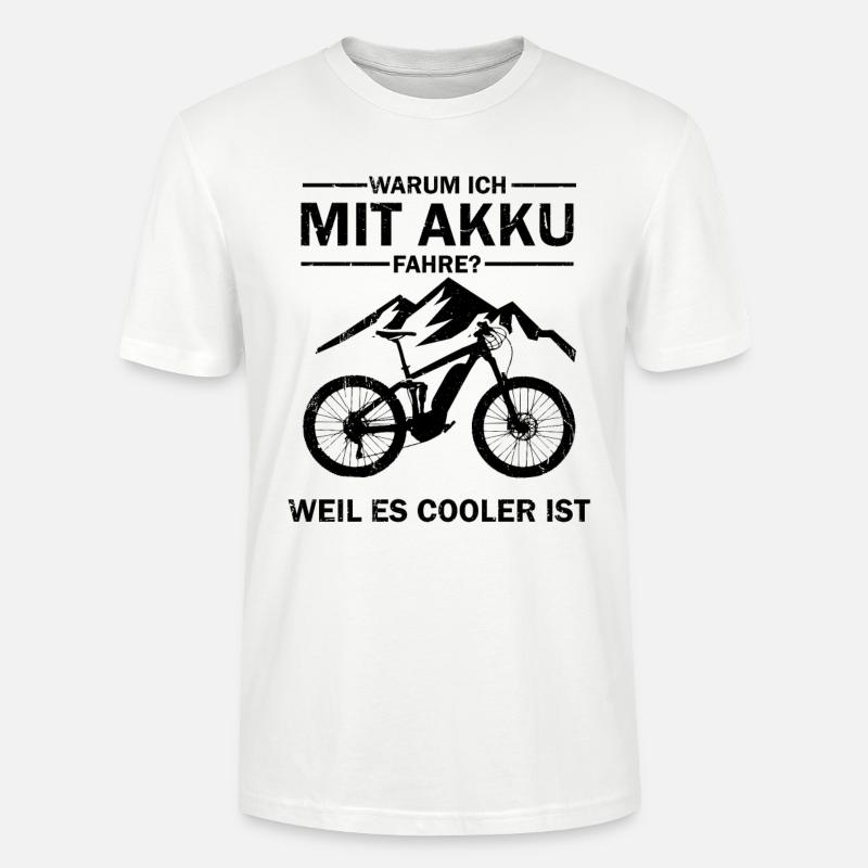 E-Bike E-Mtb Elektrofahrrad Ebike - Stanley/Stella Unisex Bio-T-Shirt CRAFTER - Weiß