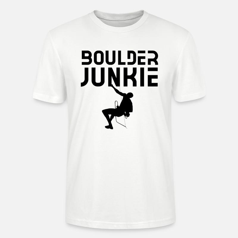 Boulder Junkie Bouldern Bouldererin Boulderer - Stanley/Stella Unisex Bio-T-Shirt CRAFTER - Weiß
