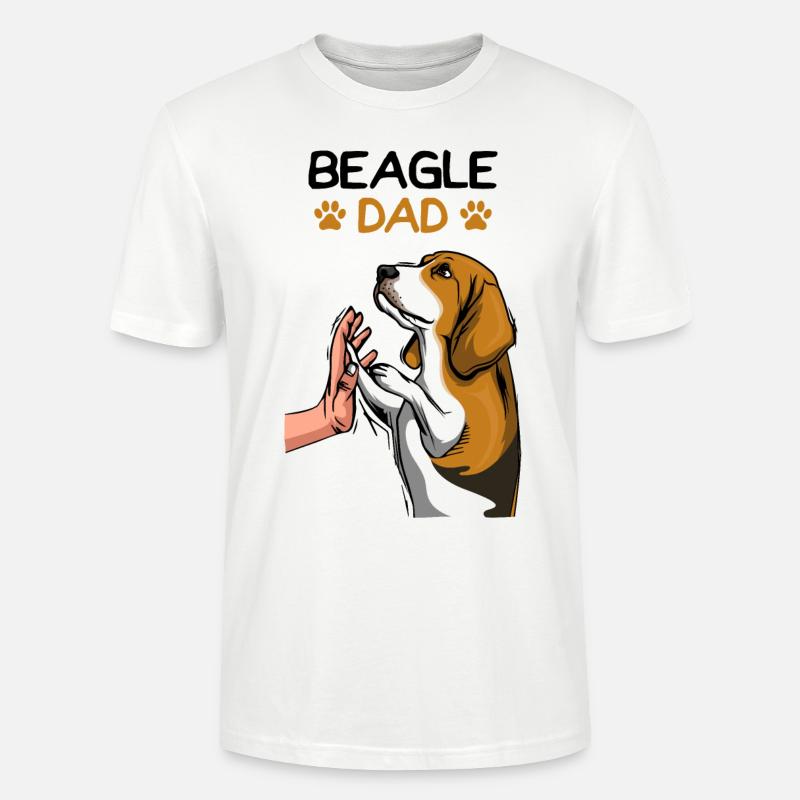 Beagle Hunde Papa Dad Herrchen - Stanley/Stella Unisex Bio-T-Shirt CRAFTER - Weiß