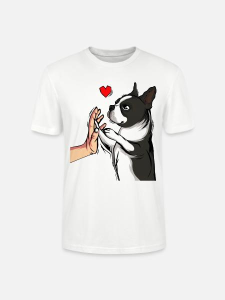 Boston Terrier Dogs Dear Mistress - Stanley/Stella CRAFTER Unisex Organic T-Shirt - white