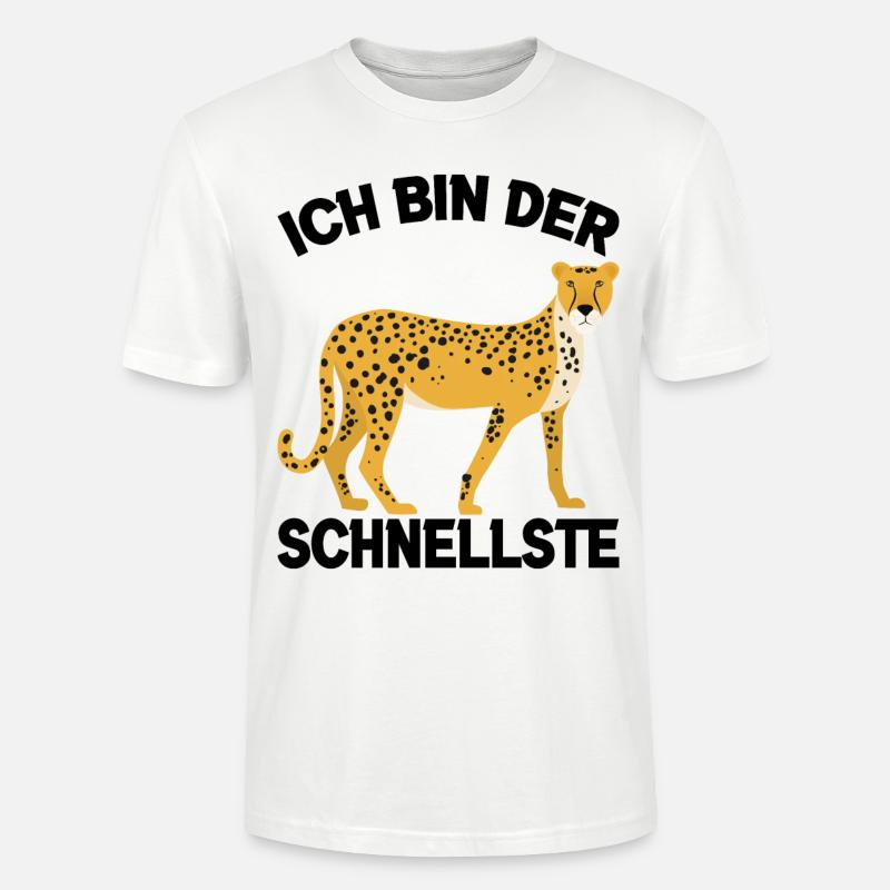 Gepard Leopard Raubkatze Kinder Kostüm - Stanley/Stella Unisex Bio-T-Shirt CRAFTER - Weiß