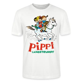 Pippi Langstrumpf Ausritt Mit Annika Und Tommy - Stanley/Stella Unisex Bio-T-Shirt CRAFTER - Weiß - Vorne - Alina (178cm) & Michal (187cm)