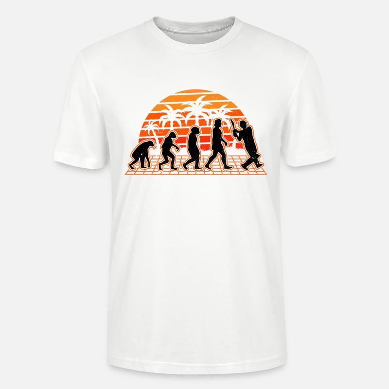 Cricket Evolution Sunset Cricketspieler - Stanley/Stella Unisex Bio-T-Shirt CRAFTER - Weiß