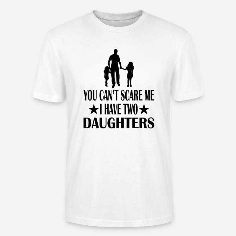 Stolzer Papa zwei Töchter - Stanley/Stella Unisex Bio-T-Shirt CRAFTER - Weiß