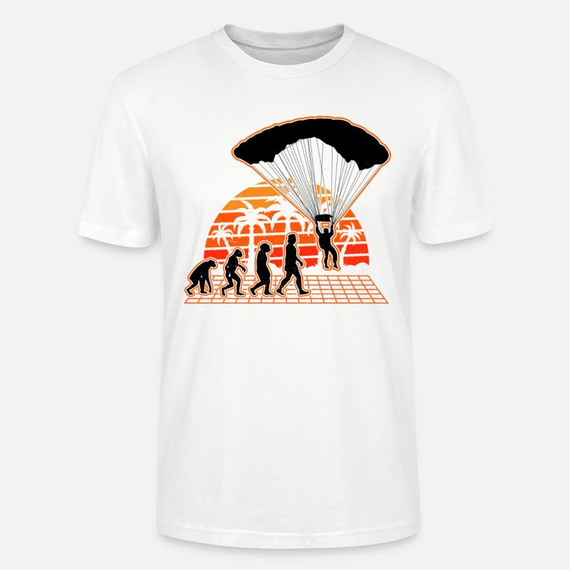Parachutiste Evolution Sunset Parachute - T-shirt bio CRAFTER Stanley Stella Unisexe - blanc