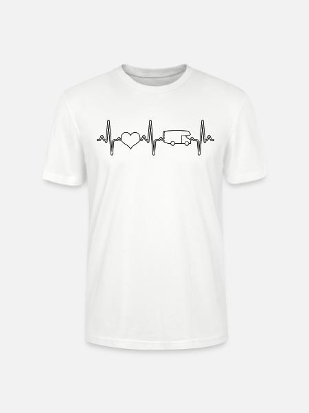 Wohnmobil Campen Herzschlag - Stanley/Stella Unisex Bio-T-Shirt CRAFTER - Weiß