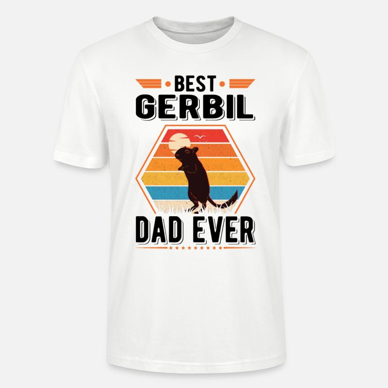 Best Gerbil Dad Ever Rennmaus - Stanley/Stella Unisex Bio-T-Shirt CRAFTER - Weiß