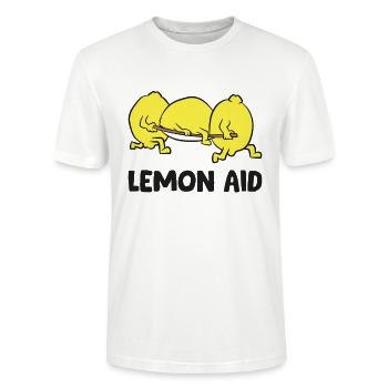Lustige Zitronen Liebhaber Zitrone Hilfe Zitrone - Stanley/Stella Unisex Bio-T-Shirt CRAFTER - Weiß - Vorne - Alina (178cm) & Michal (187cm)