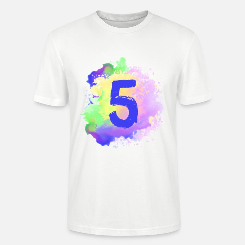 5 Nombre d’objets blob - T-shirt bio CRAFTER Stanley Stella Unisexe - blanc