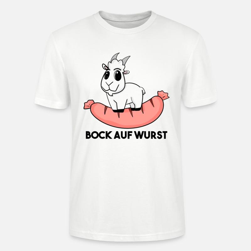 Bock auf Wurst - Ziege Ziegenbock - Stanley/Stella Unisex Bio-T-Shirt CRAFTER - Weiß