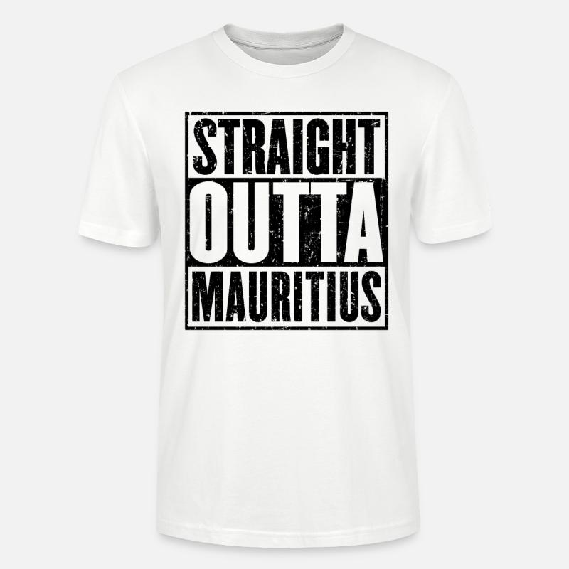Gerade Outta Mauritius - Stanley/Stella Unisex Bio-T-Shirt CRAFTER - Weiß