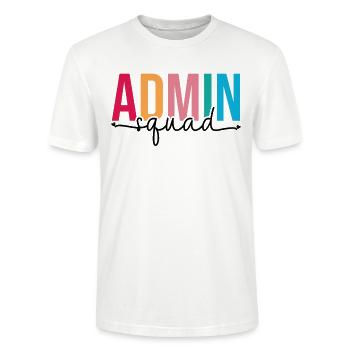 Équipe d’administration de l’assistant administratif de l’escouade d’administration - T-shirt bio CRAFTER Stanley Stella Unisexe - blanc - Devant - Alina (178cm) & Michal (187cm)