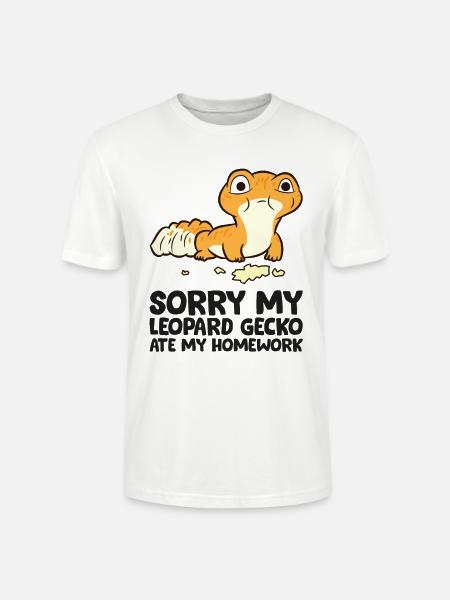 Leopardgecko-Schule Mein Leopardgecko hat meine - Stanley/Stella Unisex Bio-T-Shirt CRAFTER - Weiß