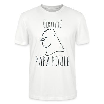 Certifié papa poule 2 - T-shirt bio CRAFTER Stanley Stella Unisexe - blanc - Devant - Alina (178cm) & Michal (187cm)