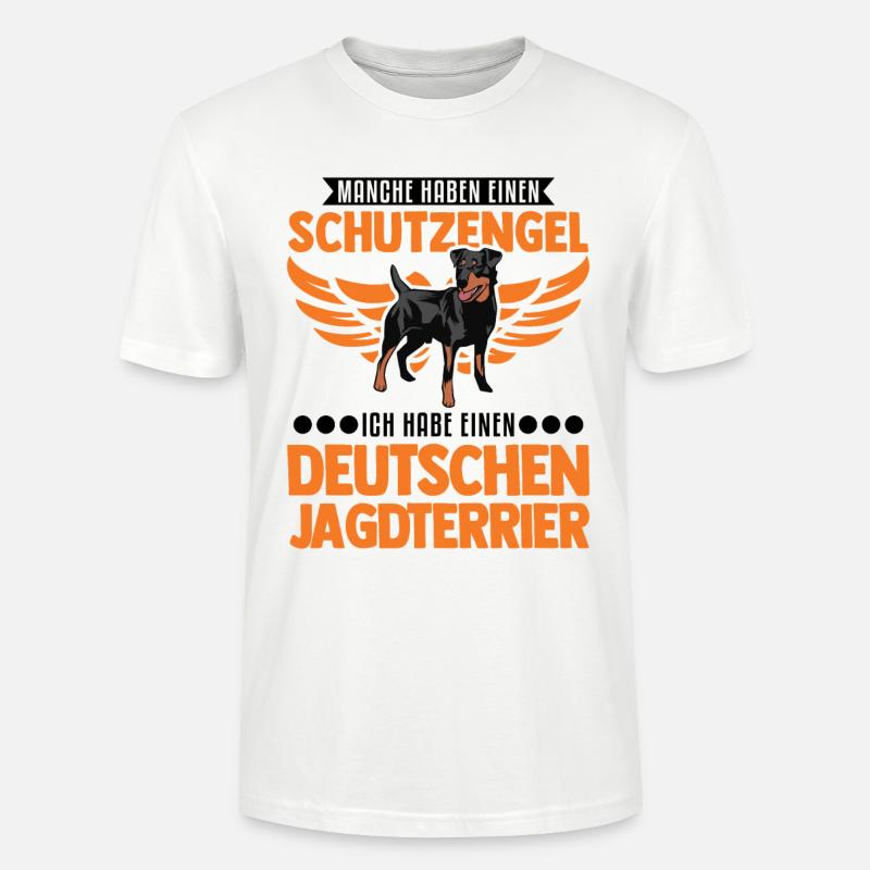 Deutscher Jagdterrier Schutzengel - Stanley/Stella Unisex Bio-T-Shirt CRAFTER - Weiß