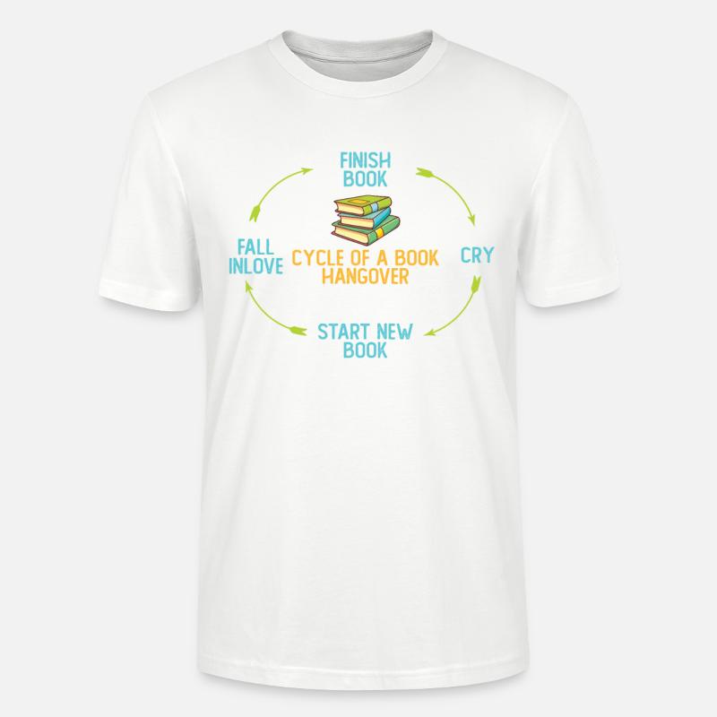 Zyklus Eines Buch-kater-bücherwurm-lesebuchs - Stanley/Stella Unisex Bio-T-Shirt CRAFTER - Weiß