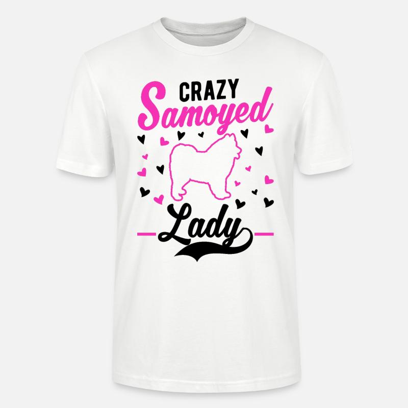 Crazy Samoyed lady Samojede - Stanley/Stella Unisex Bio-T-Shirt CRAFTER - Weiß