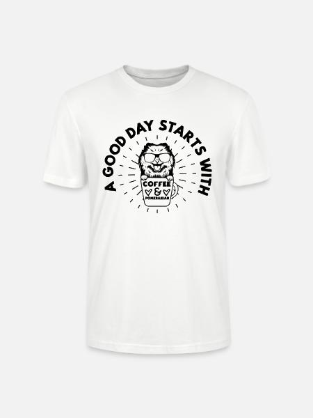Spitz Pomeranian Zwergspitz Dog - Stanley/Stella CRAFTER Unisex Organic T-Shirt - white