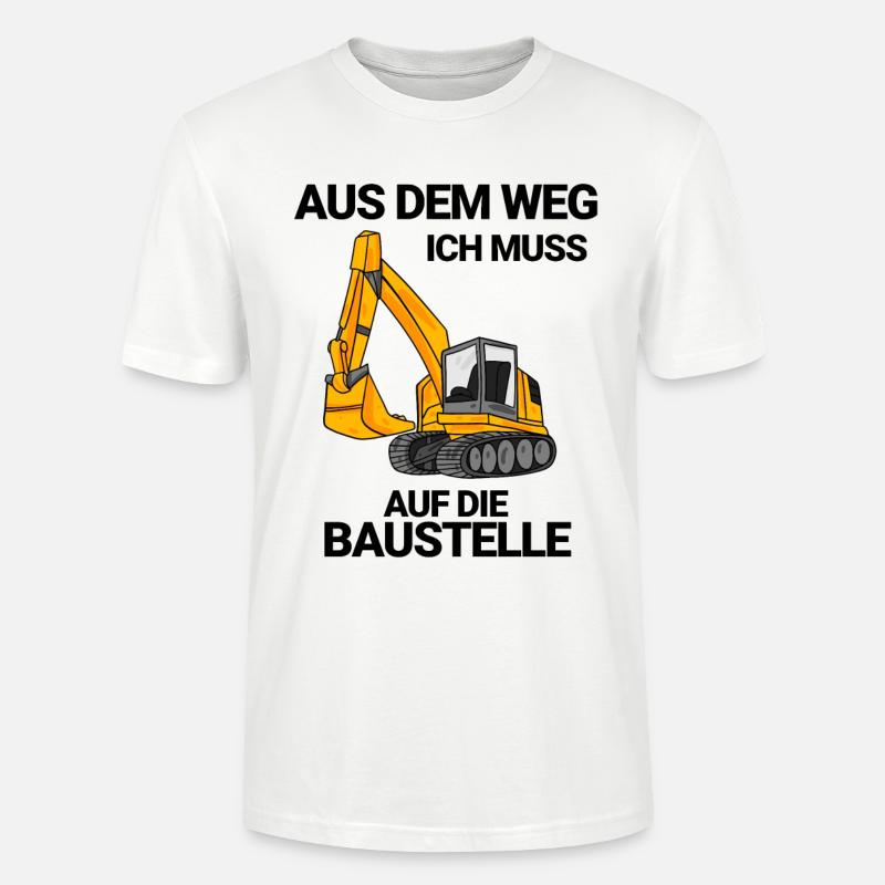 Baustelle Bagger Baggerfahrer Geschenk - Stanley/Stella Unisex Bio-T-Shirt CRAFTER - Weiß
