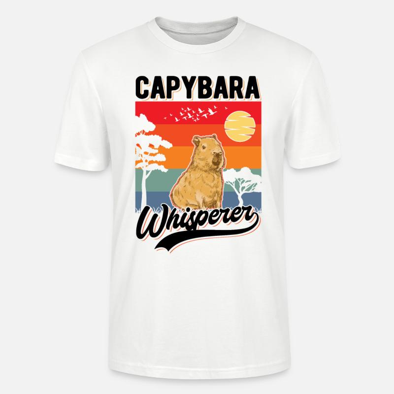 Capybara Flüsterer Capybara Whisperer - Stanley/Stella CRAFTER Unisex Organic T-Shirt - white