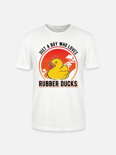 Gummiente Junge Quietscheente Badeente - Stanley/Stella Unisex Bio-T-Shirt CRAFTER - Weiß