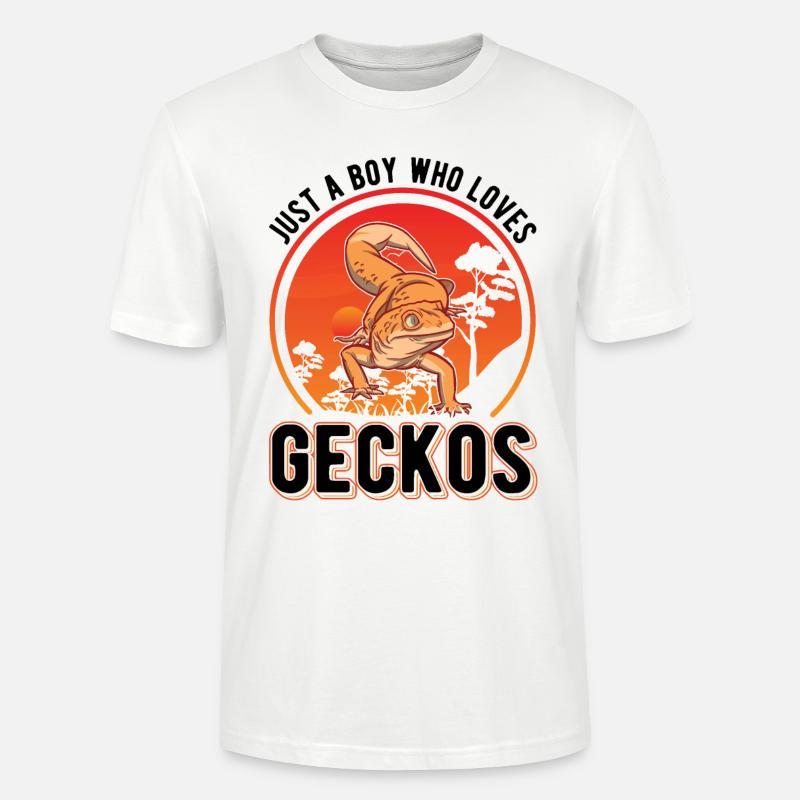 Gecko Junge Leopardengecko - Stanley/Stella Unisex Bio-T-Shirt CRAFTER - Weiß