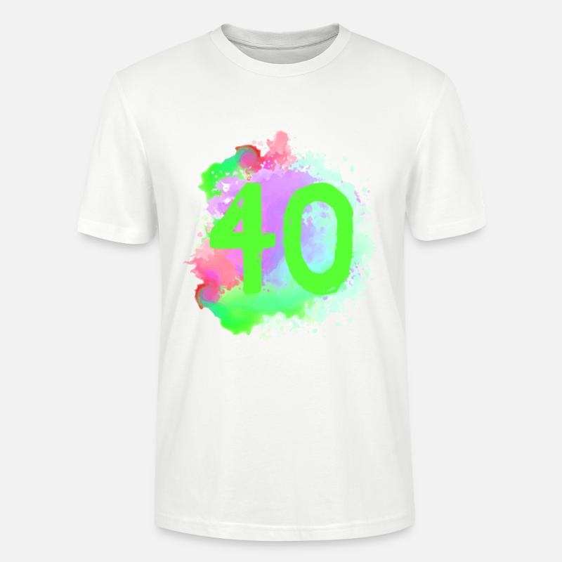 40 Zahl Klecks - Stanley/Stella Unisex Bio-T-Shirt CRAFTER - Weiß