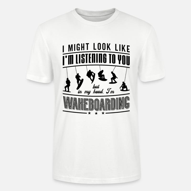 Wakeboard Wakeboarden Wakeboarder Geschenkidee - Stanley/Stella Unisex Bio-T-Shirt CRAFTER - Weiß