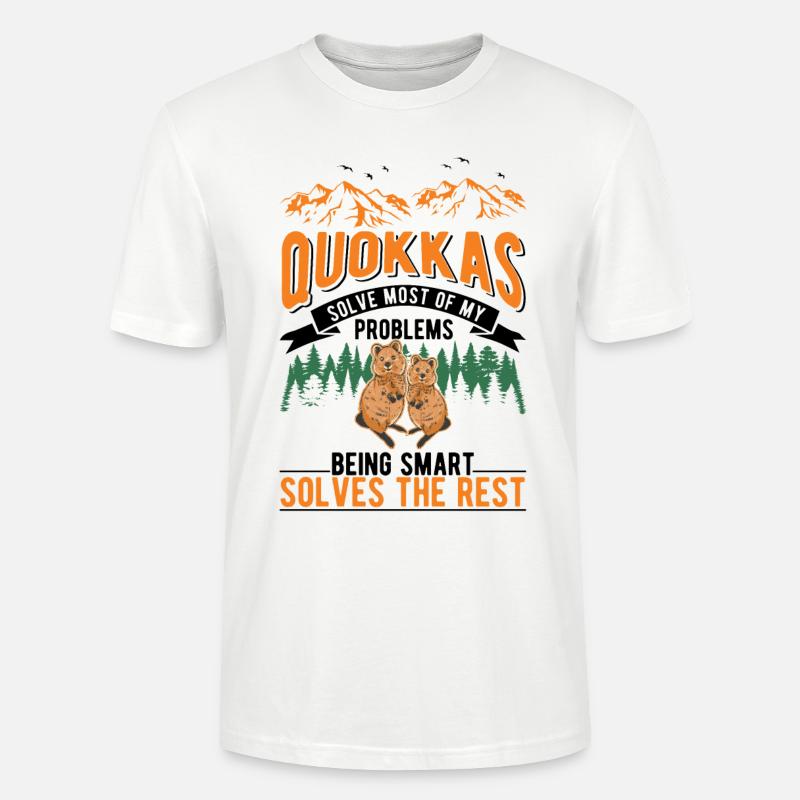 Quokka Geschenk Kurzschwanzkänguru - Stanley/Stella Unisex Bio-T-Shirt CRAFTER - Weiß