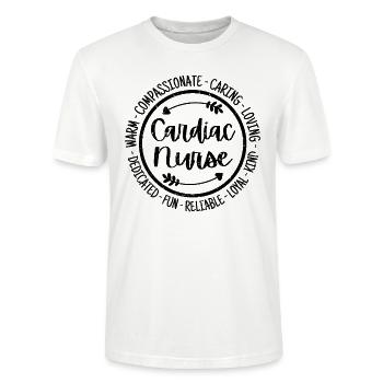Herzkrankenschwester Life Kardiologie Herz-Kreislauf-Versorgung - Stanley/Stella Unisex Bio-T-Shirt CRAFTER - Weiß - Vorne - Alina (178cm) & Michal (187cm)