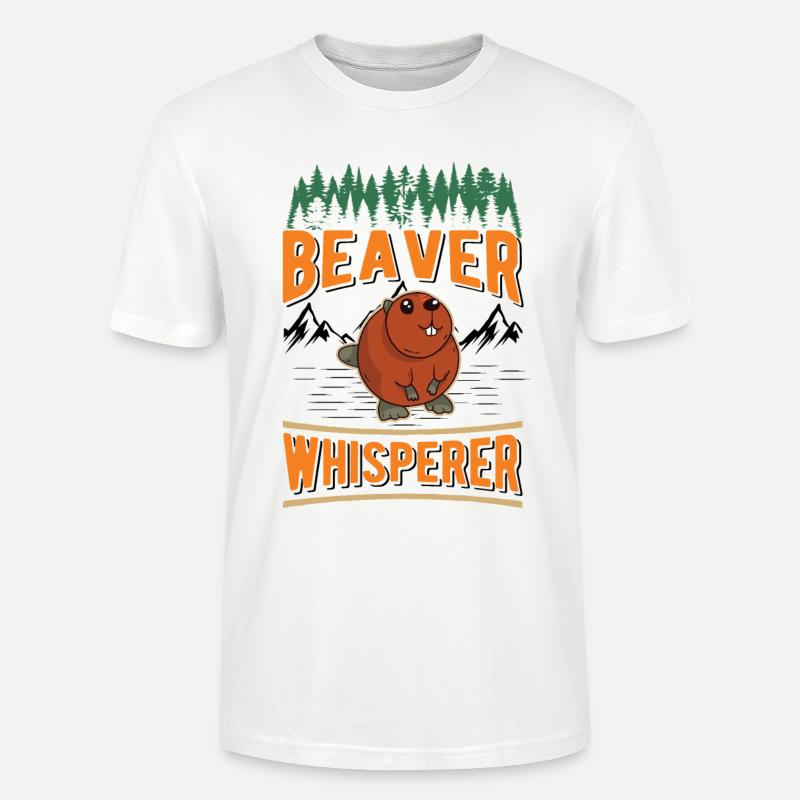 Biber Flüsterer Beaver Whisperer - Stanley/Stella Unisex Bio-T-Shirt CRAFTER - Weiß
