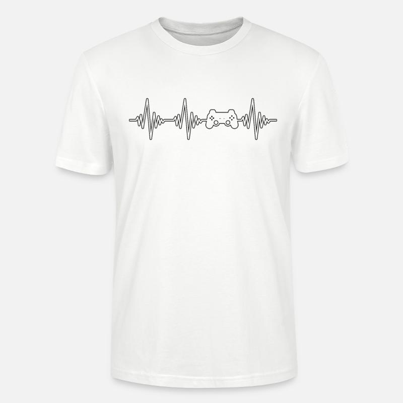 gaming controller Herzschlag - Stanley/Stella Unisex Bio-T-Shirt CRAFTER - Weiß