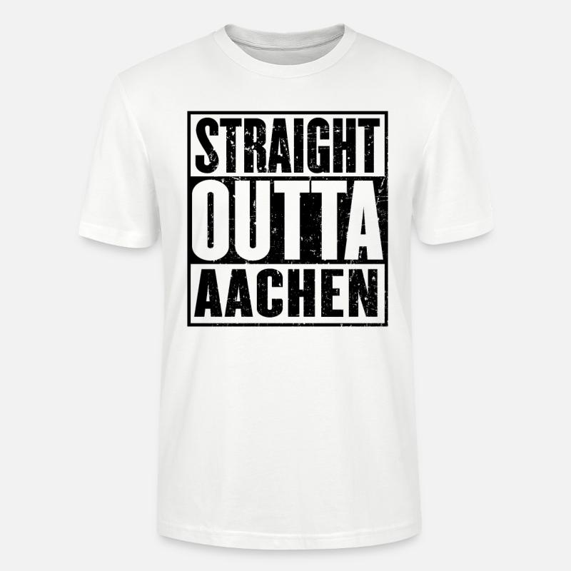 Gerade Outta Aachen - Stanley/Stella Unisex Bio-T-Shirt CRAFTER - Weiß