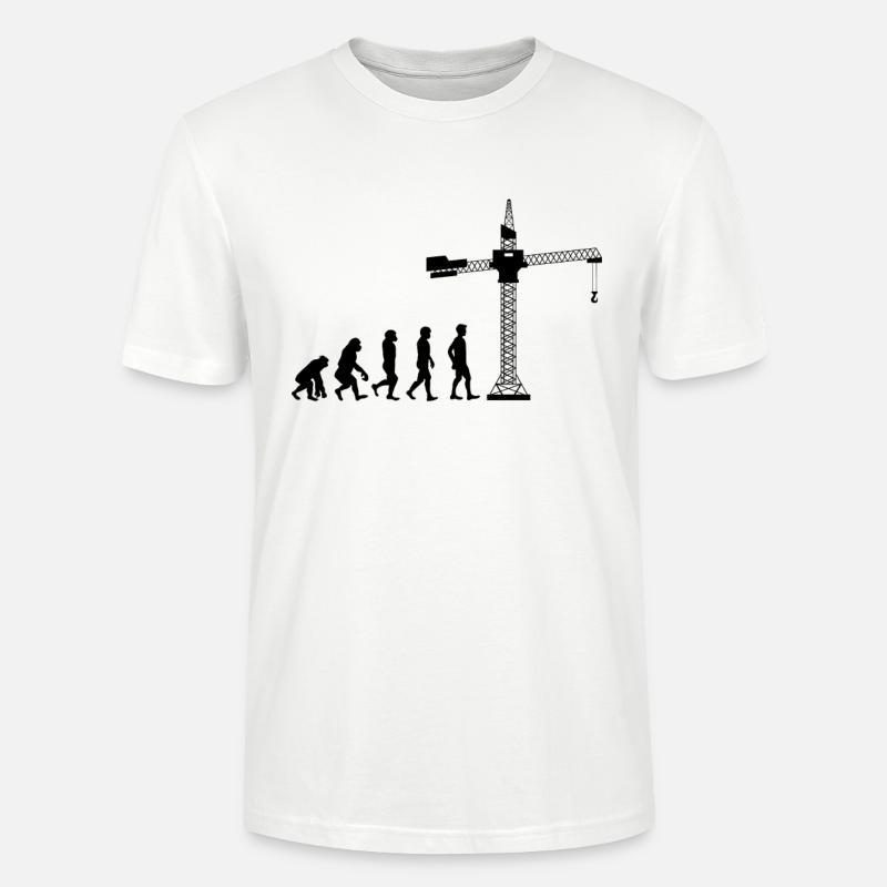 Bauarbeiter Bau Kranführer Kranfahrer Geschenkidee - Stanley/Stella Unisex Bio-T-Shirt CRAFTER - Weiß