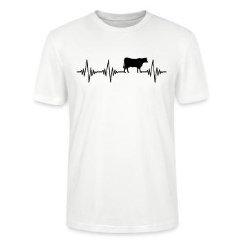 Kuh Herzschlag - Stanley/Stella Unisex Bio-T-Shirt CRAFTER - Weiß - Vorne - Alina (178cm) & Michal (187cm)