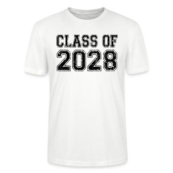 Klasse von 2028 - Stanley/Stella Unisex Bio-T-Shirt CRAFTER - Weiß - Vorne - Alina (178cm) & Michal (187cm)