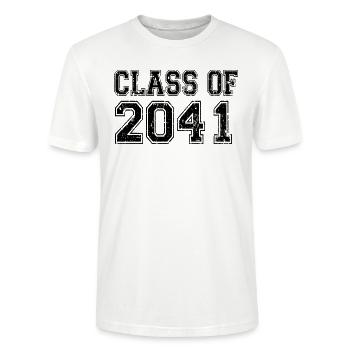Klasse von 2041 - Stanley/Stella Unisex Bio-T-Shirt CRAFTER - Weiß - Vorne - Alina (178cm) & Michal (187cm)