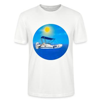 Inflatable boat motorboat - Stanley/Stella CRAFTER Unisex Organic T-Shirt - white - Front - Alina (178cm) & Michal (187cm)