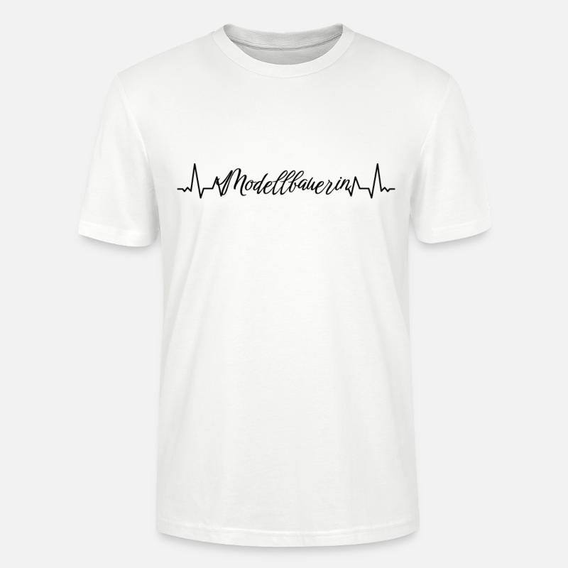 Technischer Herzschlag Modellbauerin - Stanley/Stella Unisex Bio-T-Shirt CRAFTER - Weiß