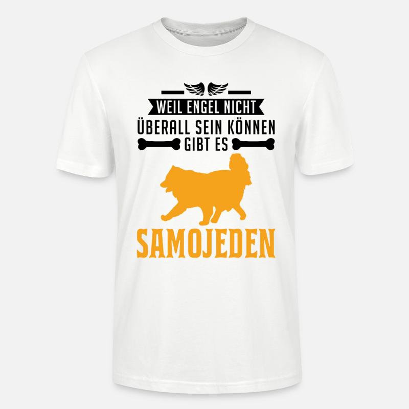 Samojede Engel Schlittenhund Samojeden - Stanley/Stella Unisex Bio-T-Shirt CRAFTER - Weiß