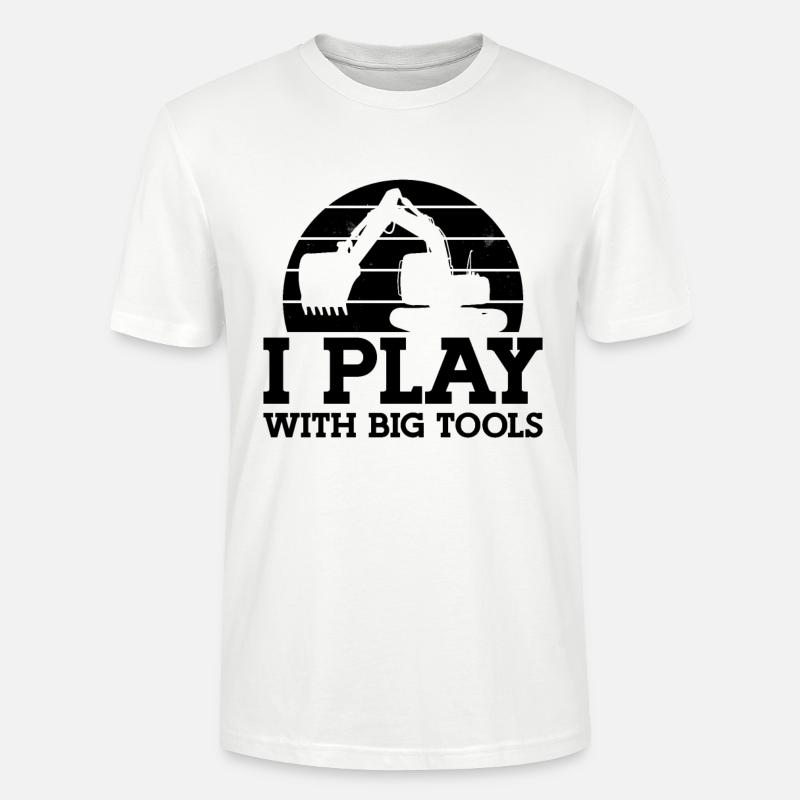Bauarbeiter Baggern Baggerfahrer Geschenkidee - Stanley/Stella Unisex Bio-T-Shirt CRAFTER - Weiß