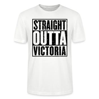Straight Outta Victoria Vintage - T-shirt bio CRAFTER Stanley Stella Unisexe - blanc - Devant - Alina (178cm) & Michal (187cm)