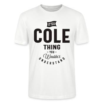 C’est un nom personnalisé Cole Thing - T-shirt bio CRAFTER Stanley Stella Unisexe - blanc - Devant - Alina (178cm) & Michal (187cm)