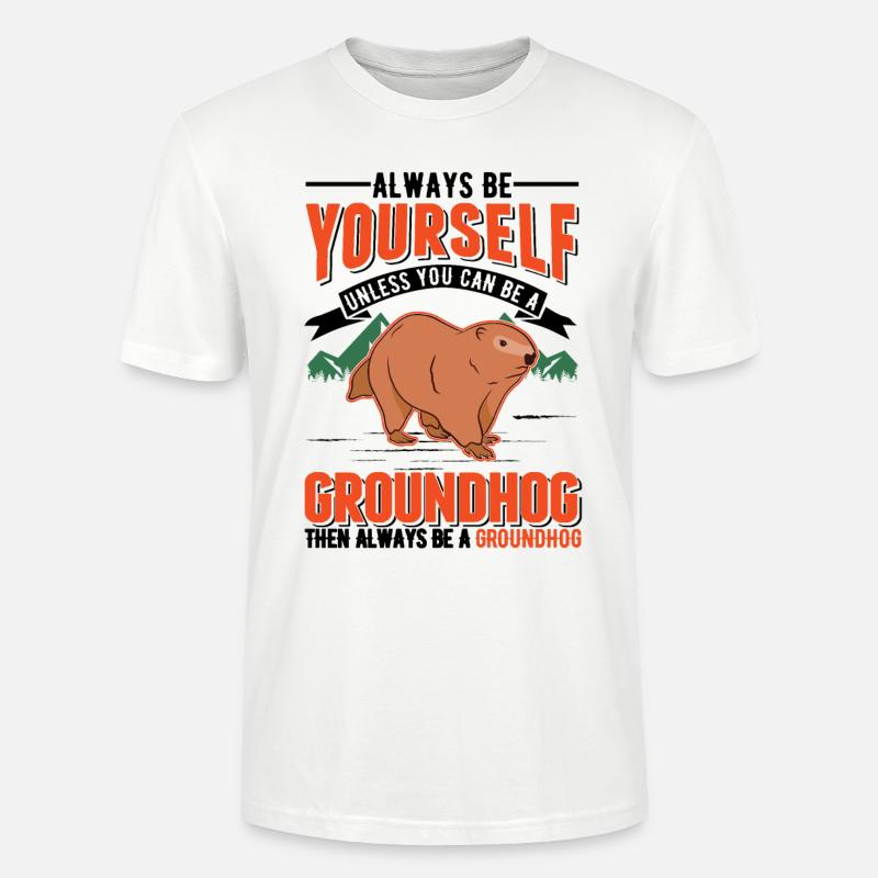 Murmeltier Groundhog Marmot Waldmurmeltier - Stanley/Stella Unisex Bio-T-Shirt CRAFTER - Weiß