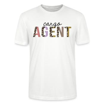Agent de fret imprimé léopard drôle - T-shirt bio CRAFTER Stanley Stella Unisexe - blanc - Devant - Alina (178cm) & Michal (187cm)