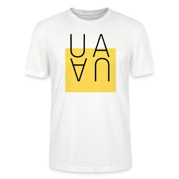UA Abréviation ukrainienne Symbole ukrainien - T-shirt bio CRAFTER Stanley Stella Unisexe - blanc - Devant - Alina (178cm) & Michal (187cm)