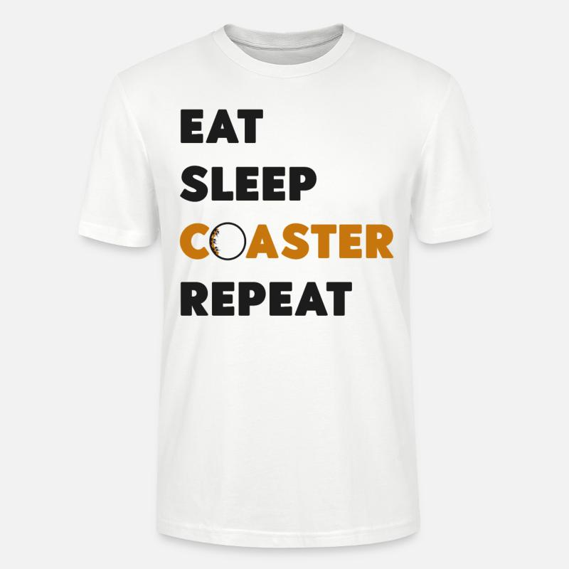 Roller Coaster Eat Sleep Coaster - Stanley/Stella Unisex Bio-T-Shirt CRAFTER - Weiß