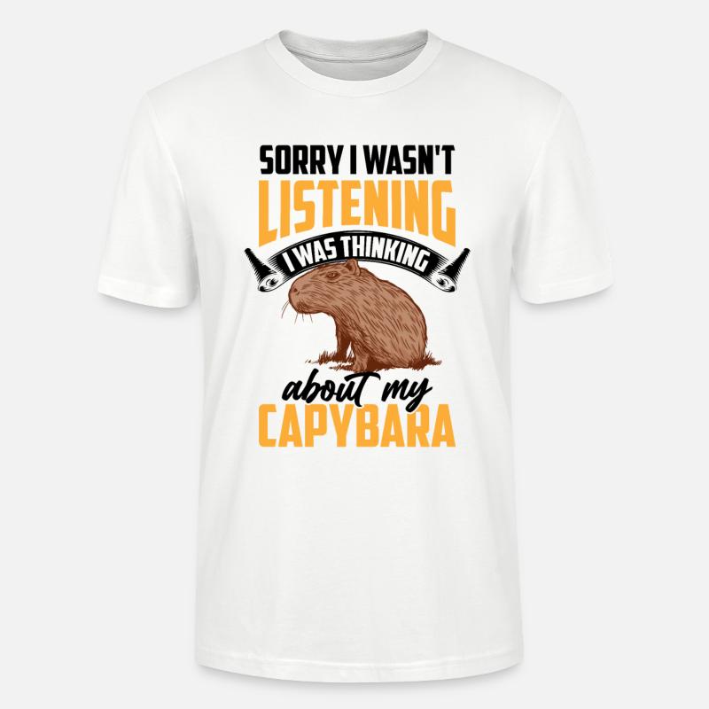 Capybara a pensé à capybara - T-shirt bio CRAFTER Stanley Stella Unisexe - blanc