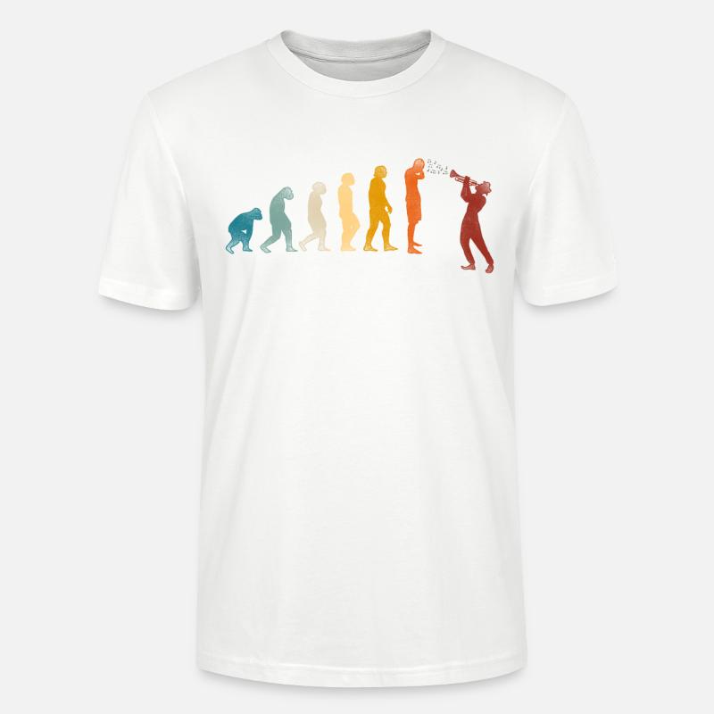 Trumpet Player Evolution Retro - Stanley/Stella Unisex Bio-T-Shirt CRAFTER - Weiß